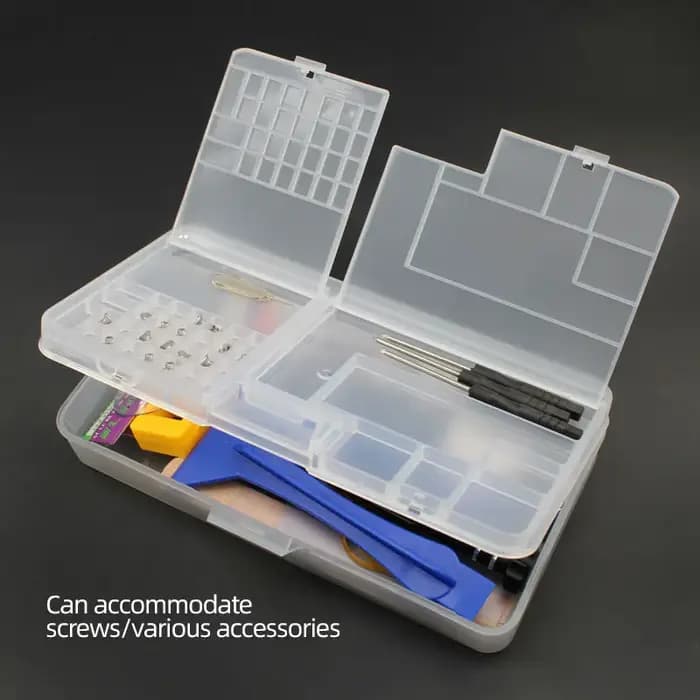 Boîte de rangement en plastique transparent pour petits accessoires à vis, composants électroniques, grille de classification des outils