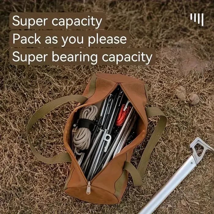 Sac de rangement pour outils de Camping, sac cylindrique de grande capacité pour piquet de tente, sac léger pour support de clous au sol pour Camping en plein air