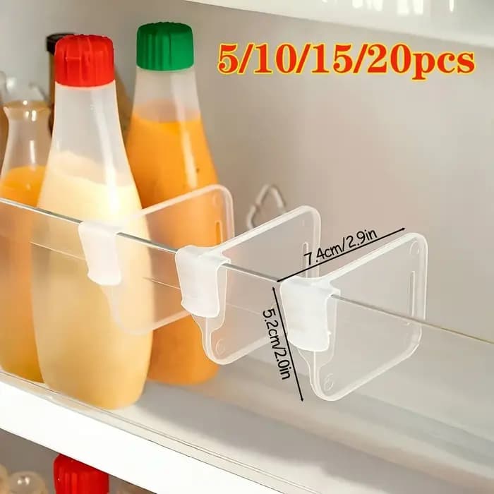 5, 10, 15 ou 20 pièces – Séparateurs de rangement robustes et transparents pour réfrigérateur, compartiments ajustables pour optimiser l'espace dans les armoires de cuisine