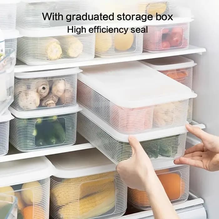 7 boîtes de rangement pour compartiments congelés, boîtes hermétiques pour conserver la fraîcheur, a