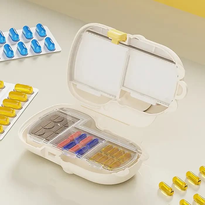 Pilulier Portable, boîte de rangement luxueuse en Dopamine compartimentisée
