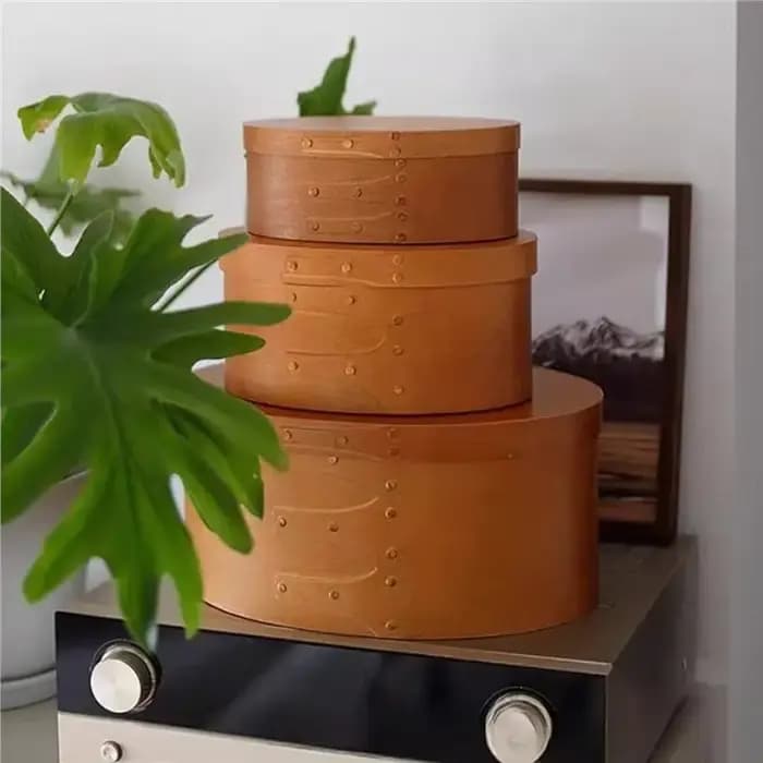 ABKW - Boîte de rangement en bois au design rétro