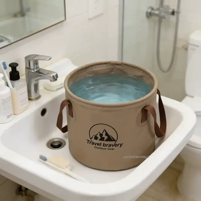Seau pliant multifonctionnel 5L/10L/20L, bassin pliable Portable de voyage, Camping randonnée pêche, seau de rangement, fournitures de salle de bains