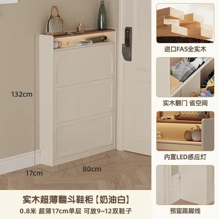 Meuble à chaussures en bois moderne pour chambre et entrée