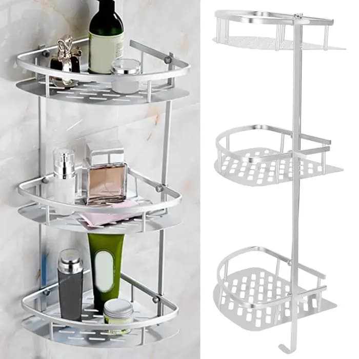 Étagère de douche à 3 niveaux, étagère d'angle murale pour salle de bain, organisateur de produits de toilette, support de rangement pour toilettes et cuisine