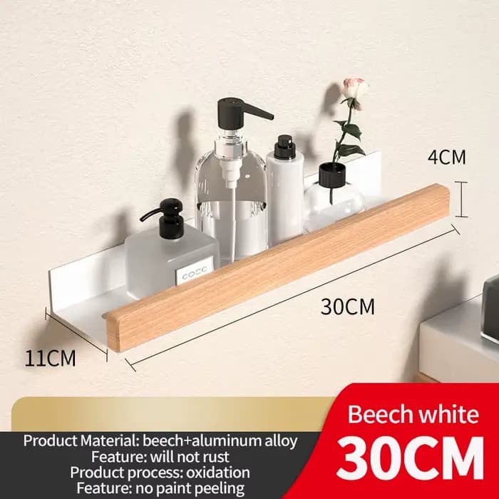Étagère de salle de bain en bois et aluminium, organisateur d'angle, étagère de rangement de shampoi