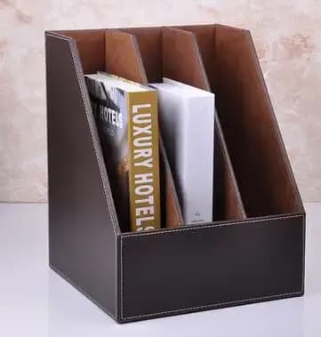 Support de stockage créatif à trois rangées en cuir PU