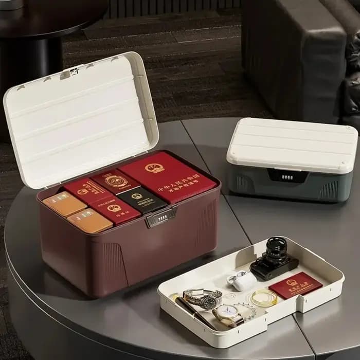 Coffre-fort boîte de rangement de sécurité passeport argent organisateur étui objets de valeur ménagers bijoux Document