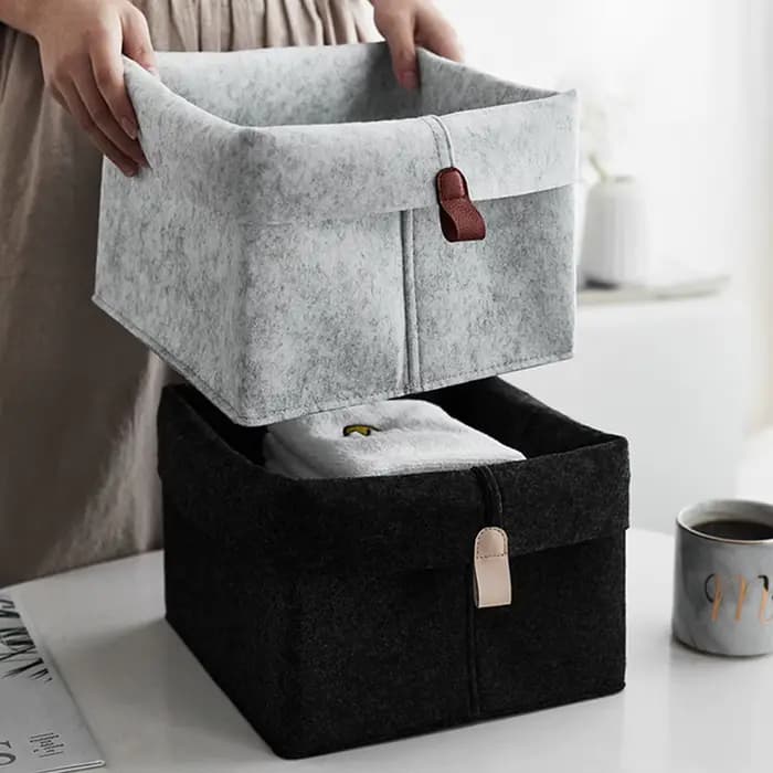 Paniers de rangement en feutre pour vêtements variés