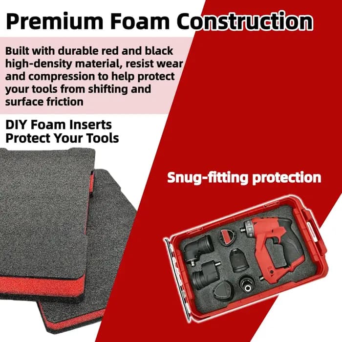 Kit d'inserts en mousse pour boîte à outils Milwaukee Packout, organisateur en mousse protectrice pour outils fragiles, support amorti antichoc