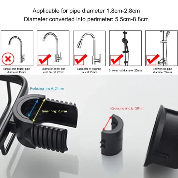 Support de rangement pour robinet de salle de bains