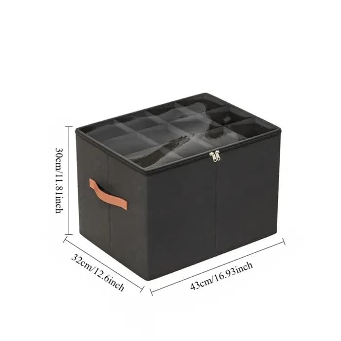 Boîte de rangement pliable pour chaussures à 12 compartiments