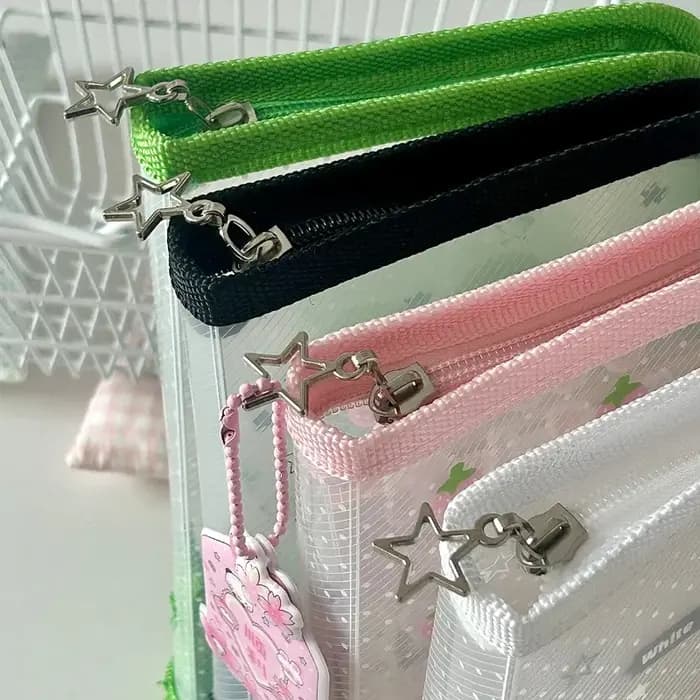 Mignon papeterie dossier de rangement fichier A6 PP sergé fermeture éclair pochette Document sac Zip