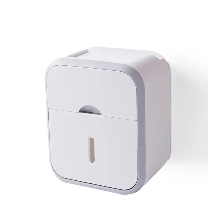 Porte-rouleau de papier toilette avec fenêtre de visualisation, boîte de rangement pour mouchoirs, s