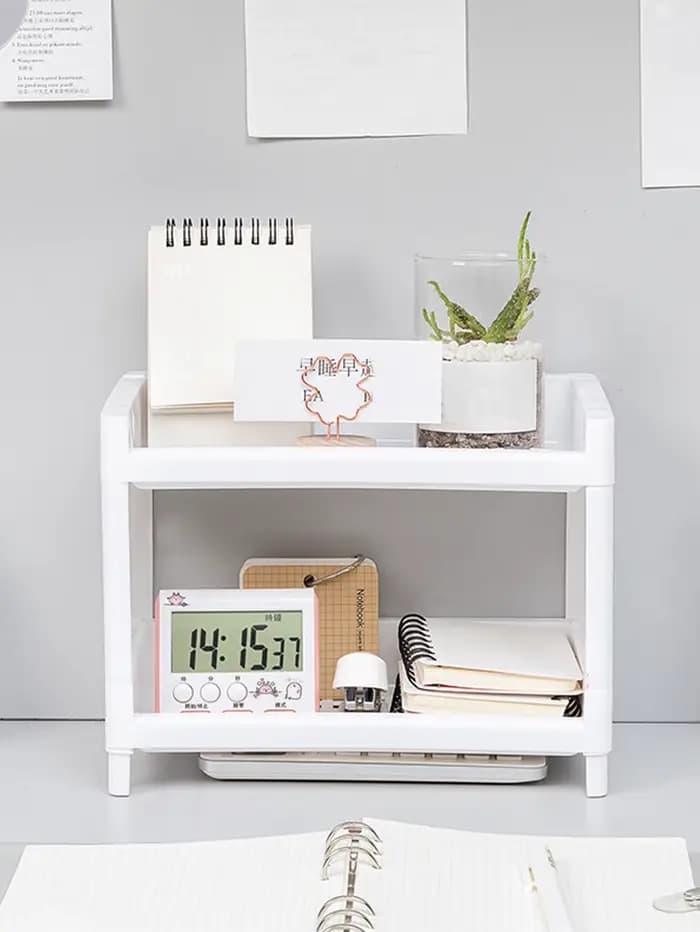 Support de rangement de bureau Double couche en PP