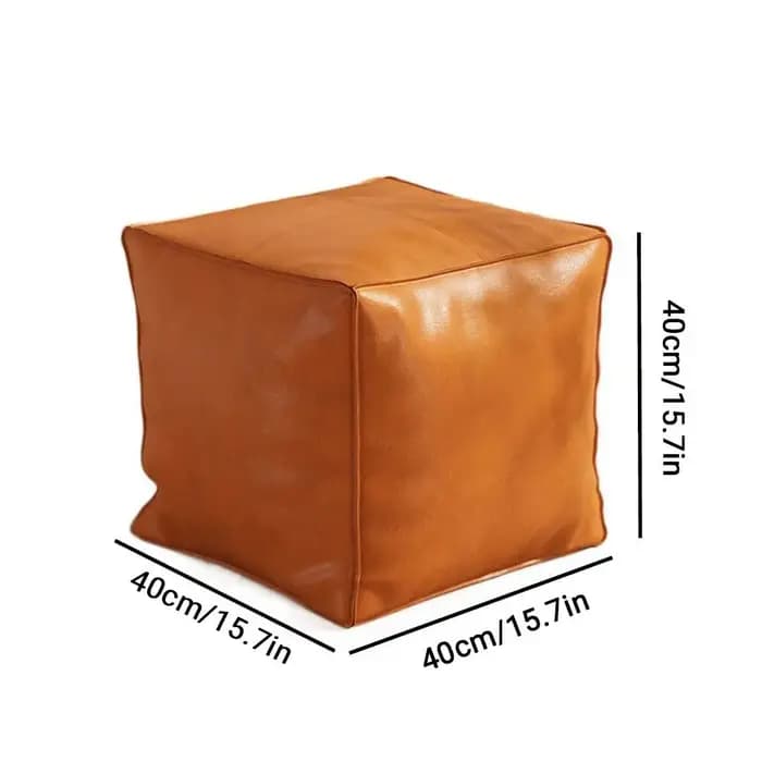 Pouf ottoman de luxe léger antidérapant en cuir PU imperméable sans rembourrage