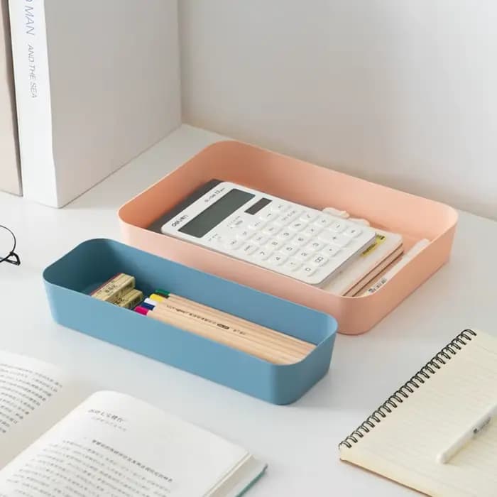 Boîte de rangement de bureau en plastique grande capacité, couleur unie, avec tiroirs, empilable, pour documents et dossiers, idéale pour la maison et le bureau