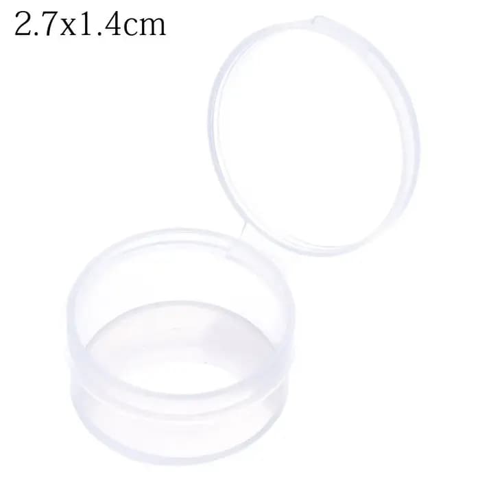 Petite Boîte de Rangement Ronde en Plastique Transparent, Conteneur pour Petits Objets, Artisanat, M