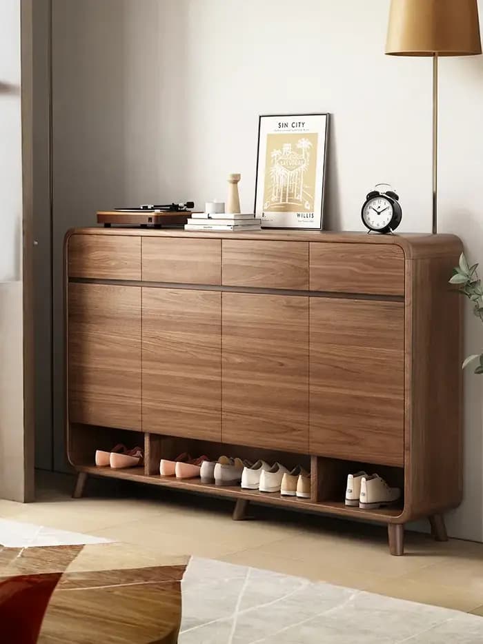 Nouveau meuble à chaussures chinois intégré au mur pour l'entrée