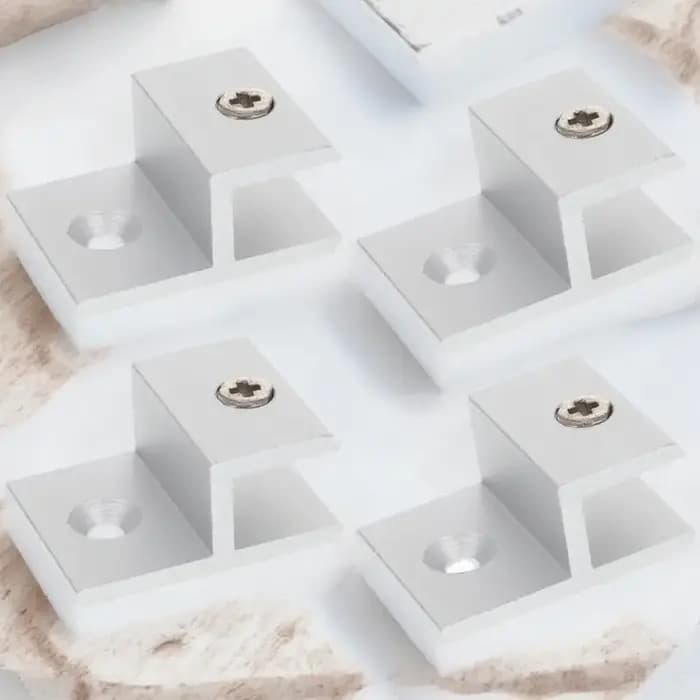 Support d'étagère en verre rectangulaire en aluminium, pince robuste pour étagère flottante sans cad