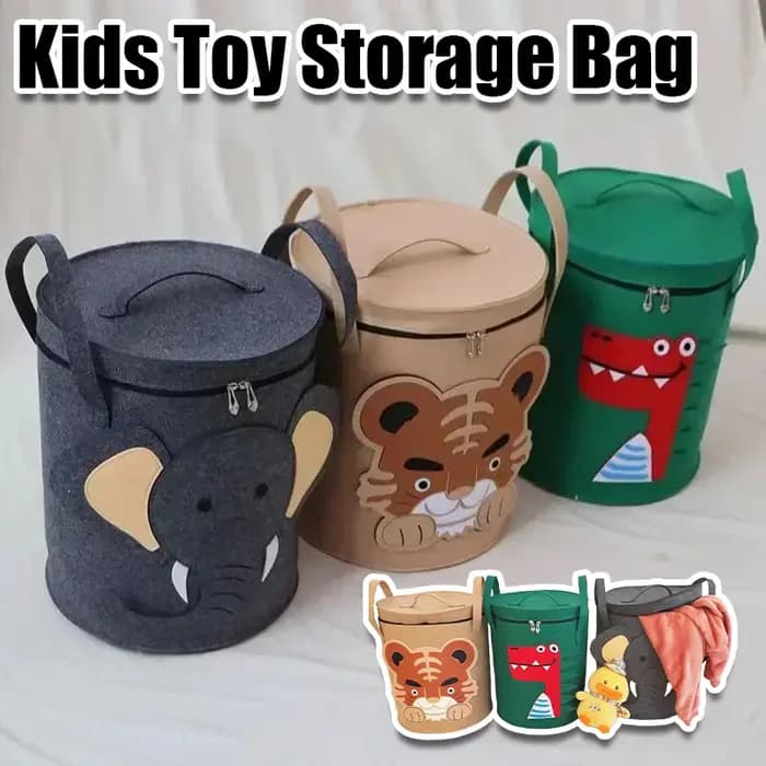 Sac de rangement pour jouets d'enfants avec couvercle