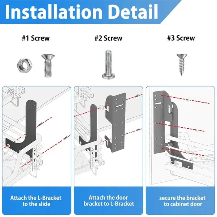 Pour ré-a-shelf 5WB1 5WB2 série pour Base de cuisine armoire organisateur panier RV étagère porte Kit de montage