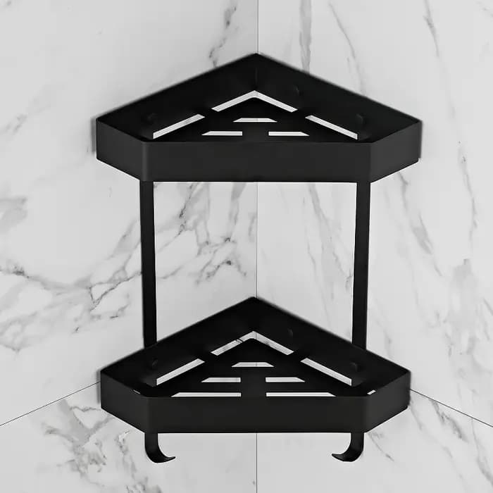 Étagère murale grise pour salle de bain et douche