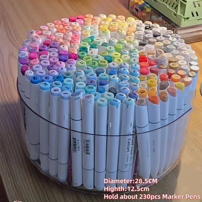 Boîte de rangement pour stylos marqueurs rotatifs