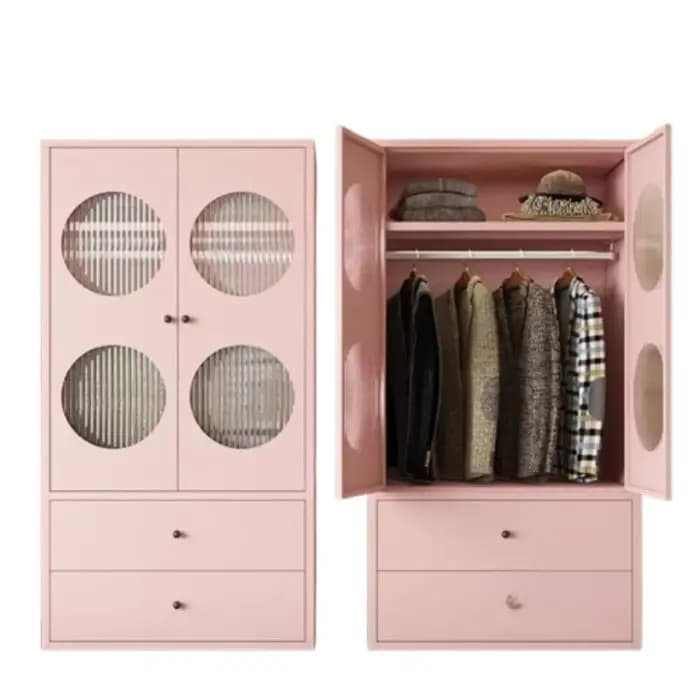 Simple jean garde-robe organisateur rangement vêtements chambre vanité armoire placard bébé Armario De Ropa De Madera meubles d'hôtel