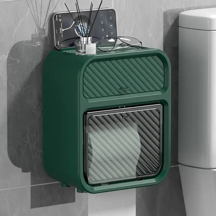 Étagère murale boîte à mouchoirs de salle de bain avec tiroir boîte de papier toilette étanche tiroi