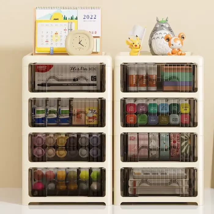 Boîte de rangement de bureau à tiroir, boîte d'organisation de fichiers de papeterie de bureau, coiffeuse, boîte de rangement de rouge à lèvres et de cosmétiques
