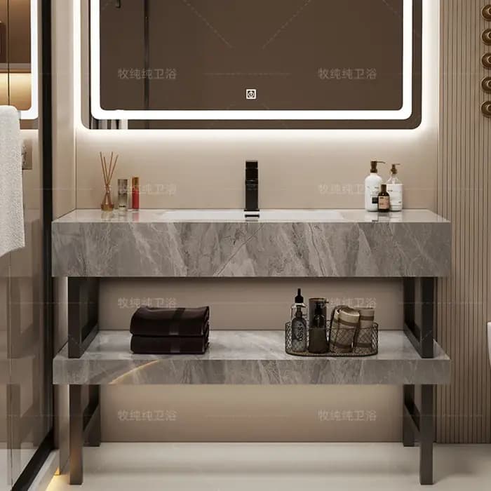 Meuble de Salle de Bain Moderne de Luxe avec Rangement