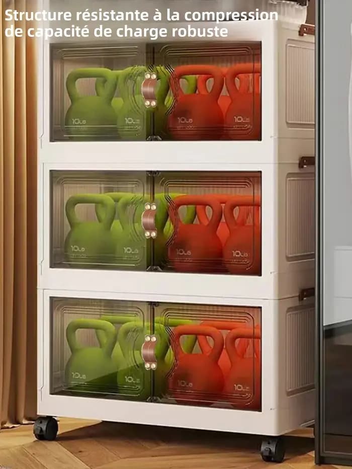 Armoire de rangement pliable avec tiroirs