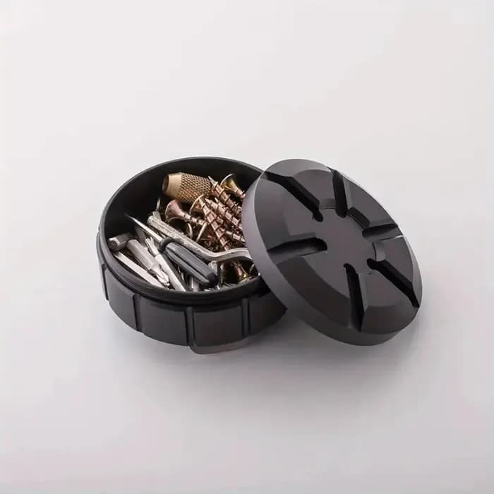 Boîte de rangement portable étanche ronde en acier inoxydable