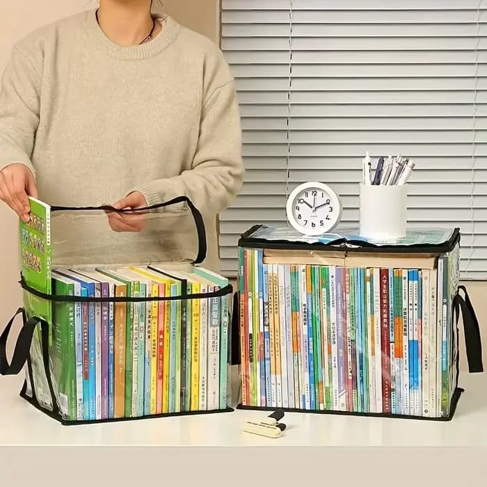 Boîtes de rangement transparentes avec couvercle rabattable