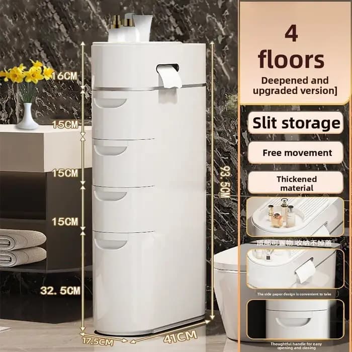 Meuble de rangement pour fentes étroites de salle de bain