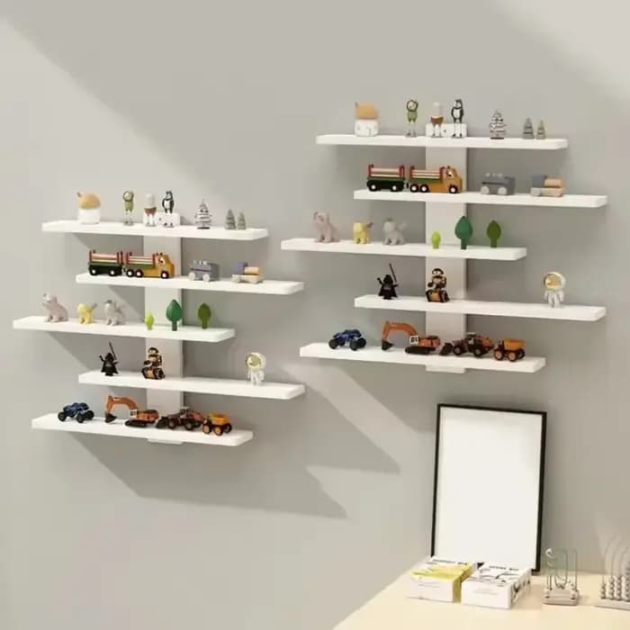 Étagère murale réglable à 5 niveaux pour figurines, objets de collection et petits blocs de construction - Décoration moderne pour la maison