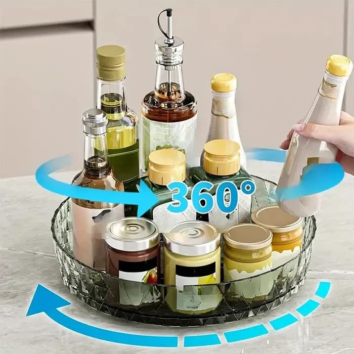 306 ° Étagère de rangement multifonctionnelle rotative pour comptoir de cuisine