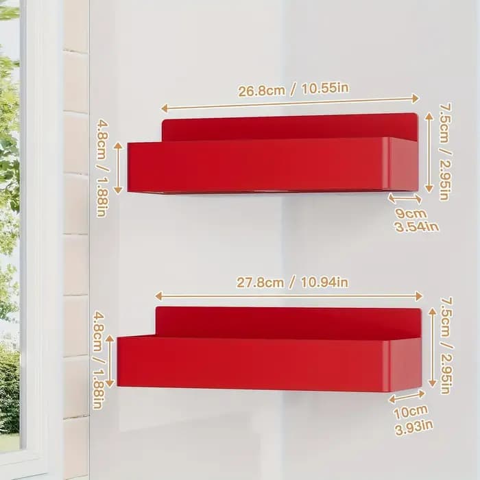 Lot de 2 étagères magnétiques pour réfrigérateur