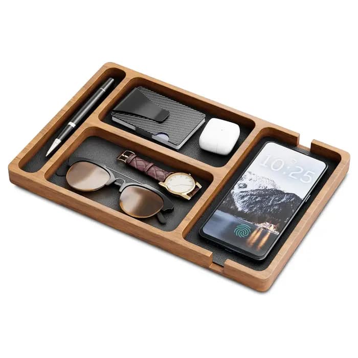 Boîte de rangement de bureau en bois