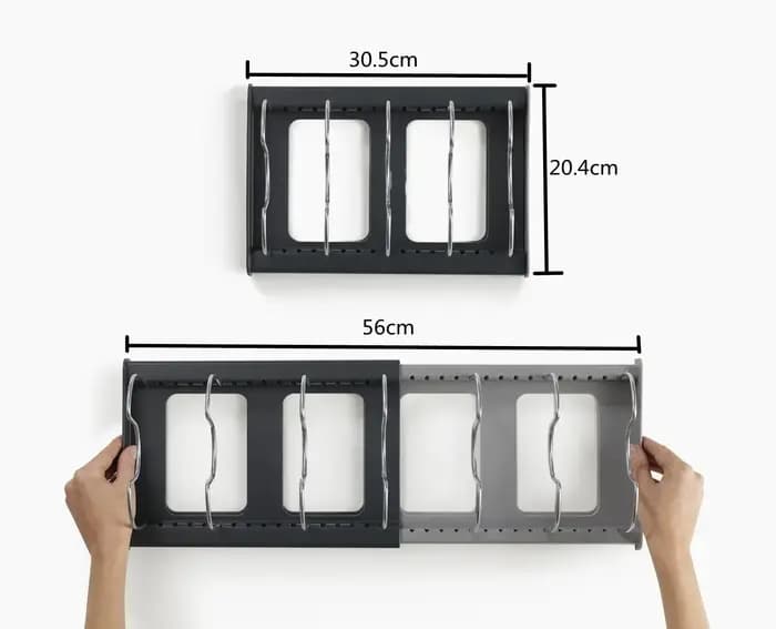 NOUVEAU Support de rangement pour couvercles de casseroles, idéal pour les tiroirs de placard, un outil d'organisation de cuisine adapté au rangement des ustensiles de cuisson.
