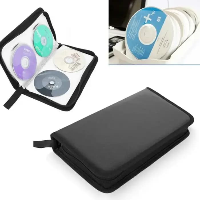 Étui de rangement portable à fermeture éclair pour CD/DVD