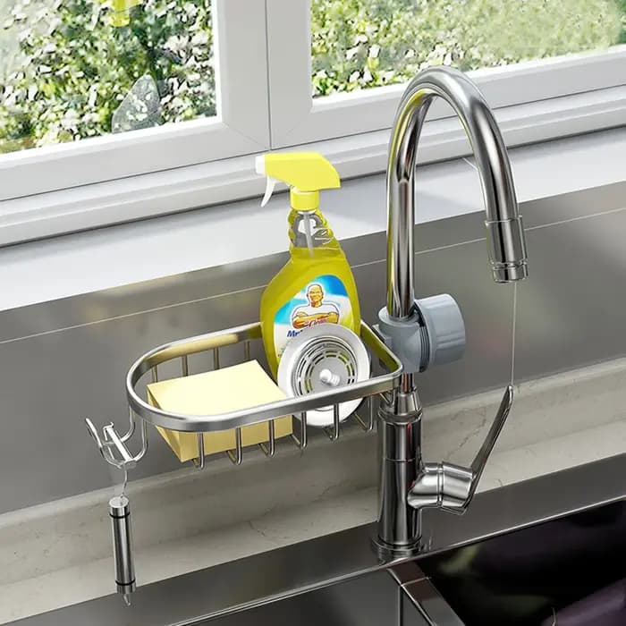 Support de rangement pour robinet de salle de bains, douche, shampoing, porte-savon réglable, évier