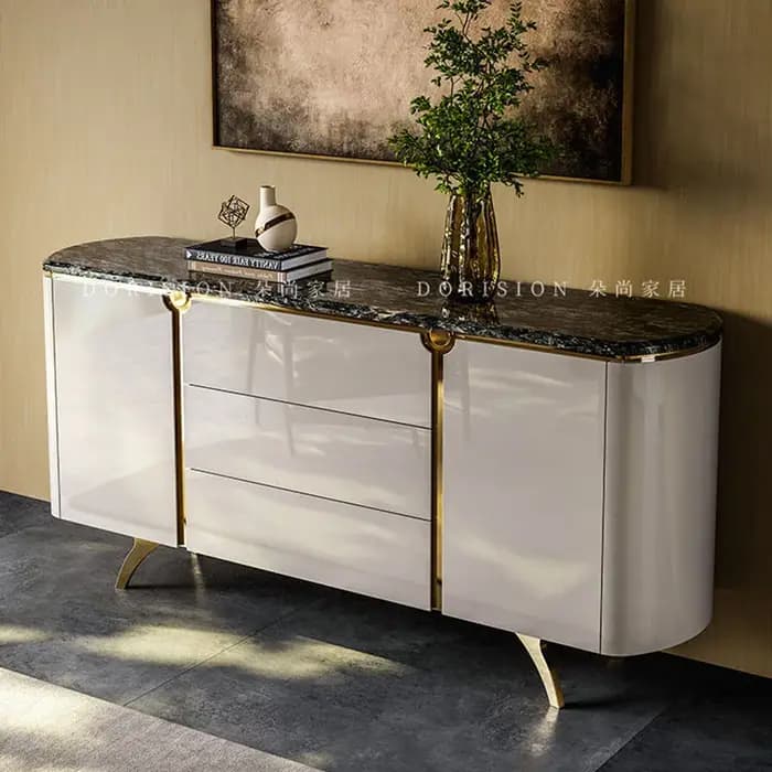 Meubles de salon de luxe en bois : armoires