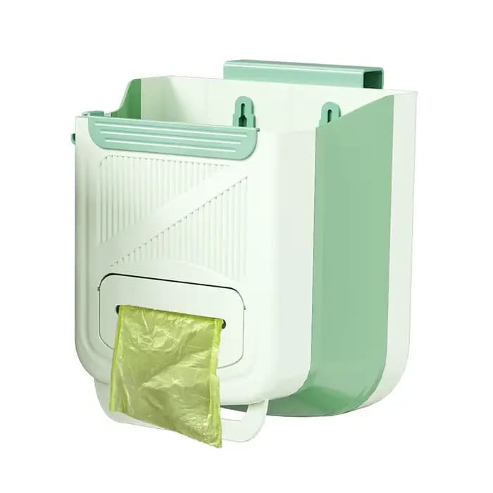 Poubelle de cuisine pliable à suspendre sur porte d'armoire ou mur