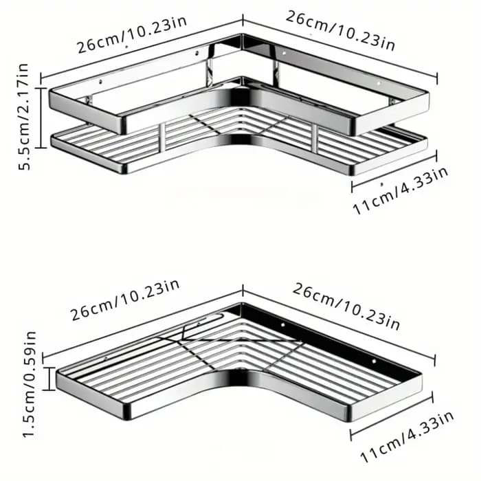 Étagère de montage drainable en acier inoxydable