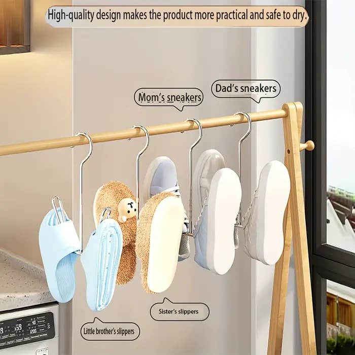 2 pièces Étagère à chaussures en acier inoxydable