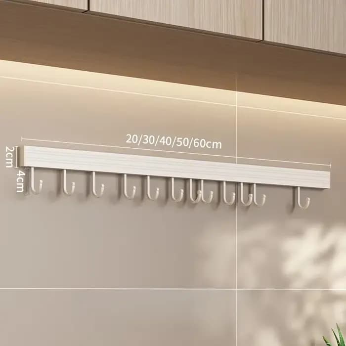 Support de rangement mural pour cuisine, étagères sans poinçonnage avec crochet mobile, porte-cuillère, organisateur d'ustensiles de cuisine, accessoires