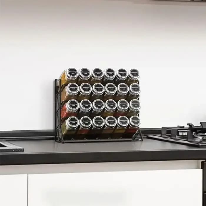 Étagère à Épices Premium à 4 Niveaux, Antidérapante et Robuste, Organisateur de Condiments Autoportant ou Mural, pour Garde-Manger
