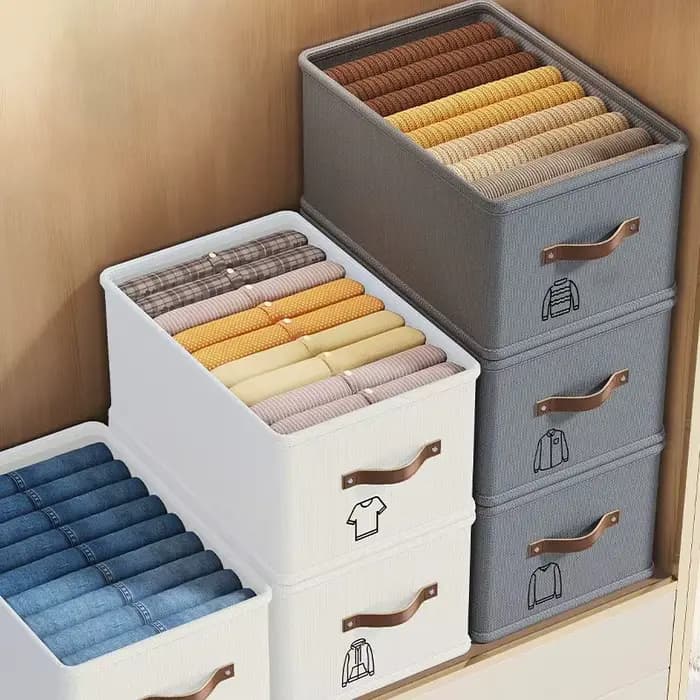1 boîte de rangement en tissu Oxford avec fond ouvert - Organisateur de vêtements et de jouets
